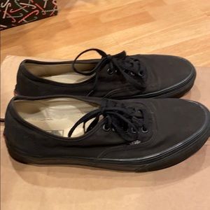 Used black Vans authentic black/black